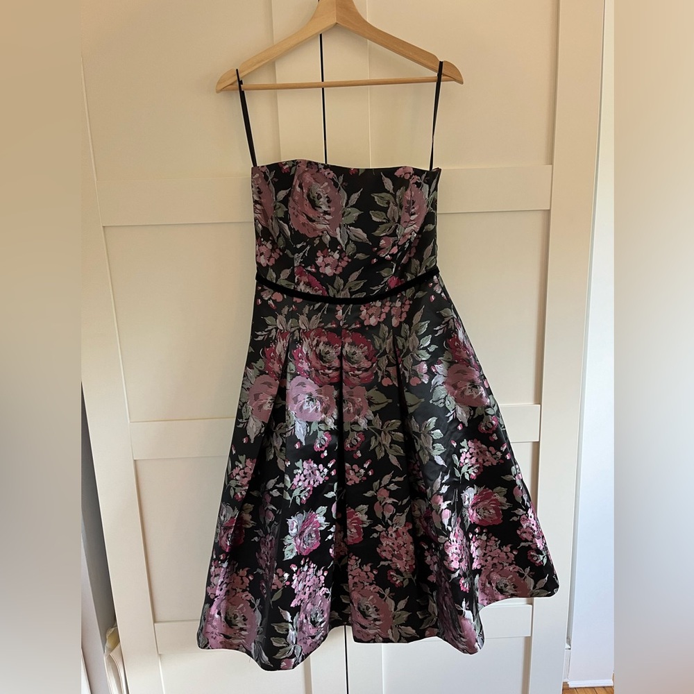 Floral jacquard midi dress